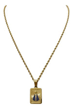 Corrente Corda Baiana 45cm C/ Pingente N.sra Banhado A Ouro