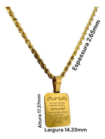 Corrente Corda Baiana 45cm C/ Pingente N.sra Banhado A Ouro