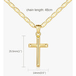 Colar De Cruz Em Ouro 14k