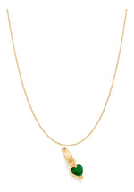 Colar + Pingente Coração Cristal Colorido 42cm Banhado Ouro